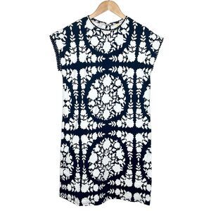 Boden Trim Detail T-Shirt Dress Navy Wildflower Prairie Women’s US 6